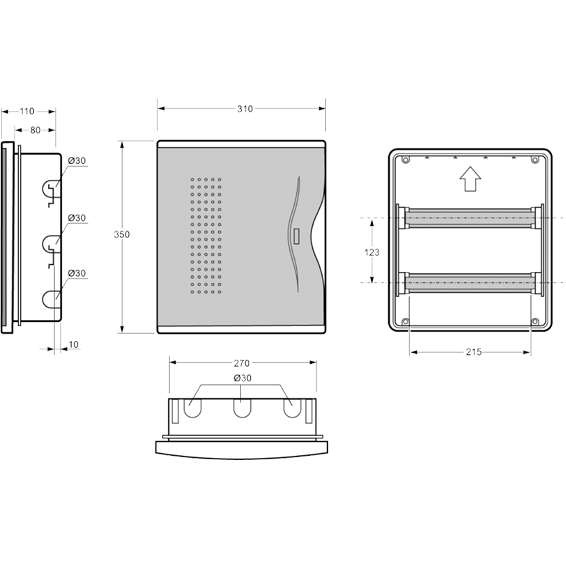 Famatel Kutija za osigurače podžbuk, 24 osigurača, providna, IP40 - 3524-F-M-KP/24