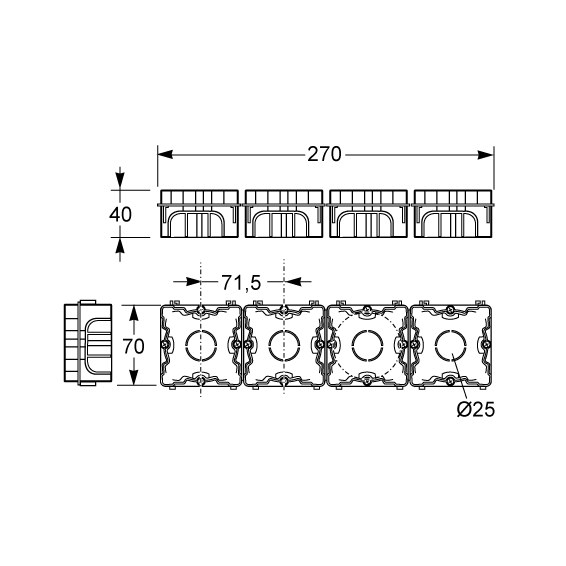 Famatel Razvodna kutija podžbuk 66x66, IP30 - 3102-RKP/66x66