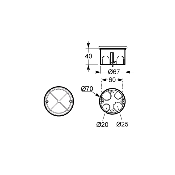 Famatel Razvodna kutija rigips 67x39, IP30 - 3260-RKR/67x39