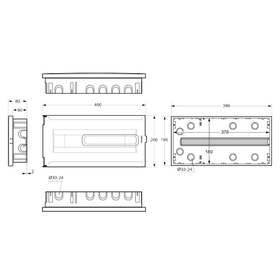 Famatel Kutija za osigurače rigips, 18 osigurača, bijela, IP40 - 3318-F-KR/18