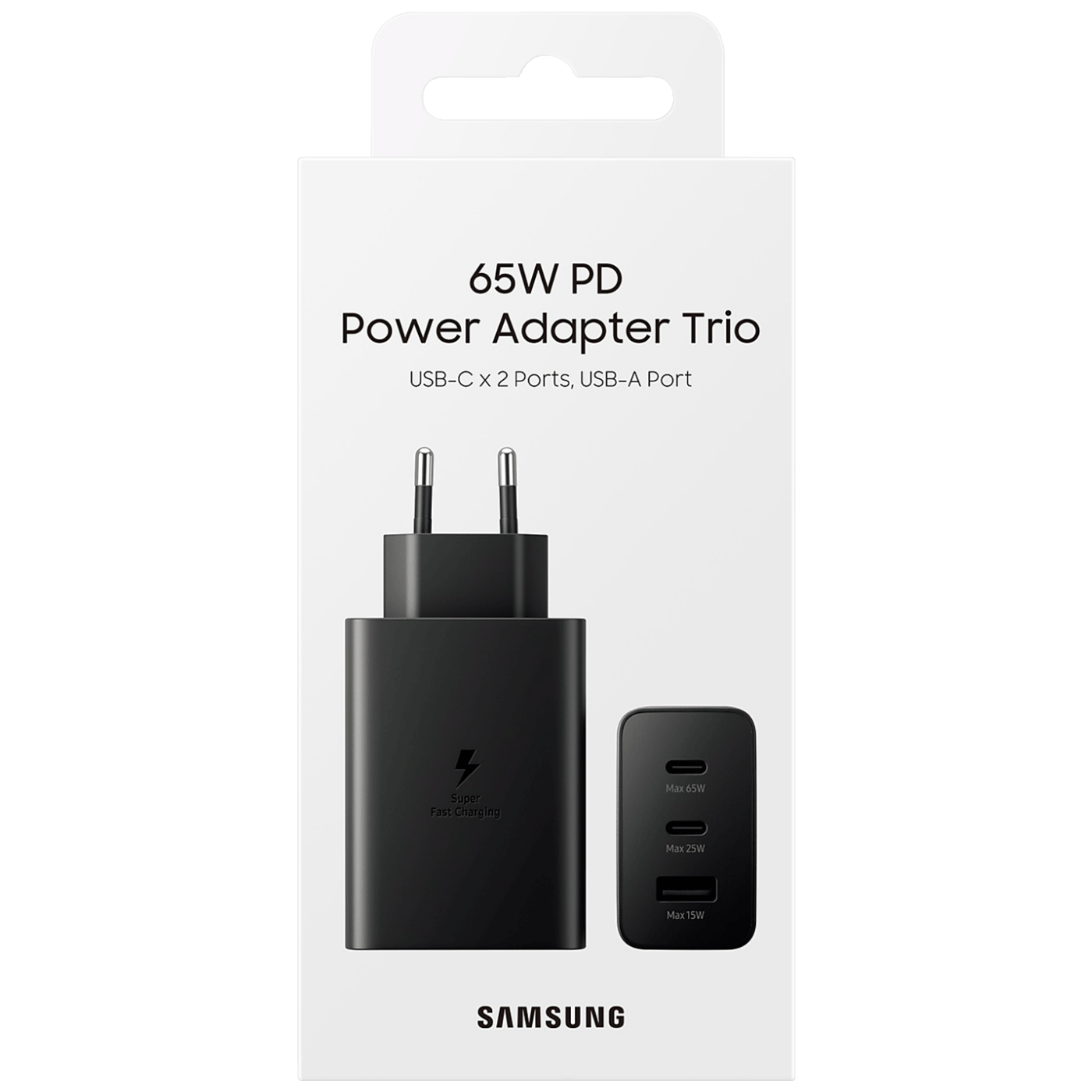 Samsung Adapter za punjenje Trio, USB-C, USB-A, 65W - EP-T6530NBEGEU