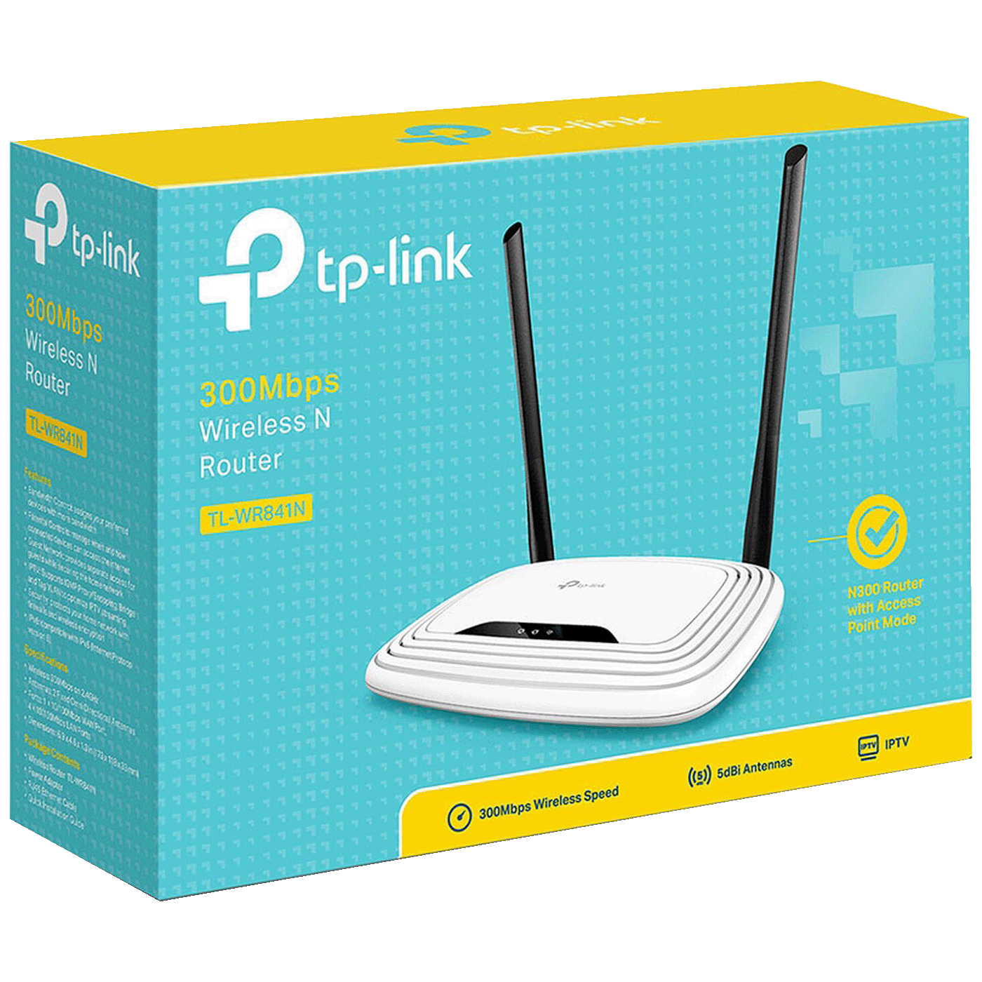 TP-LINK Wireless N Router, 4 porta, 300Mbps, 2x5dBi antena - TL-WR841N