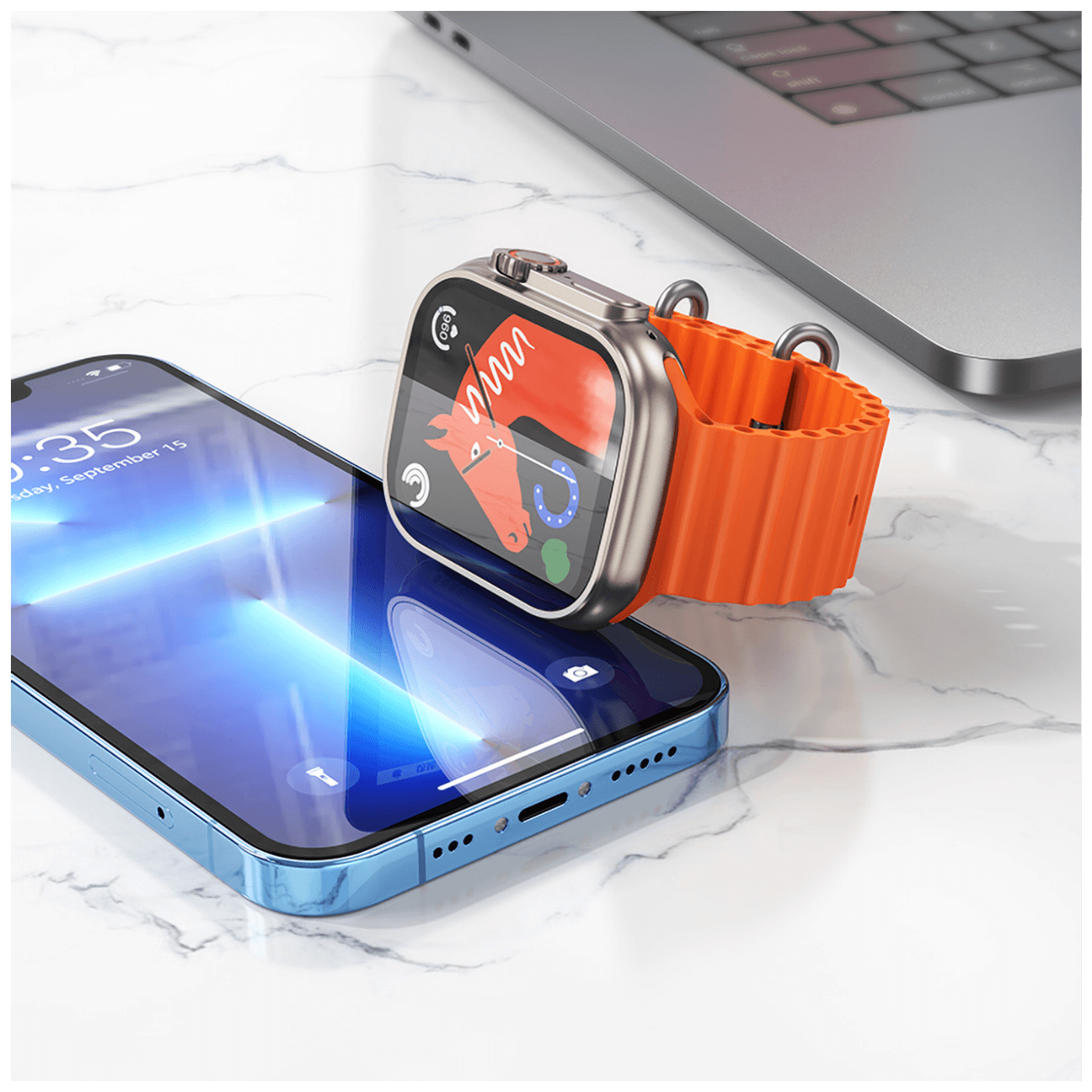 hoco. Pametni sat, 1.96" zaslon, Dual Bluetooth, IP67 - Y12 Titanium Gold