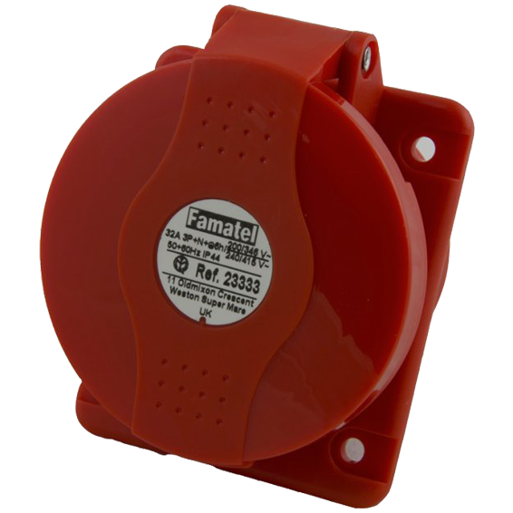 Famatel utičnica zidna 10°, 32A/380÷415, 5 Polna (3P+N+E ), IP44 - 23333