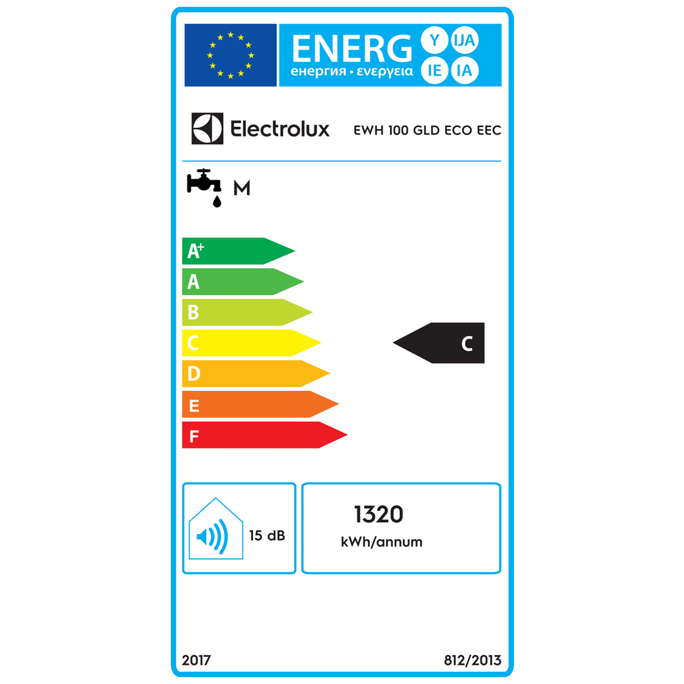 Electrolux Bojler 100 lit., Cijevni električni grijač (TEN), 2kW, IPX4 - EWH 100 GLD Eco EEC