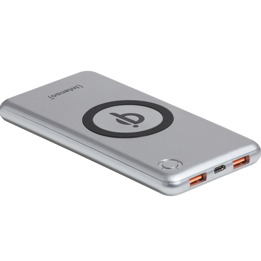 (Intenso) Prijenosni punjač za mobitele i tablete 10000mAh, bežični - POWERBANK WPD10000 silver