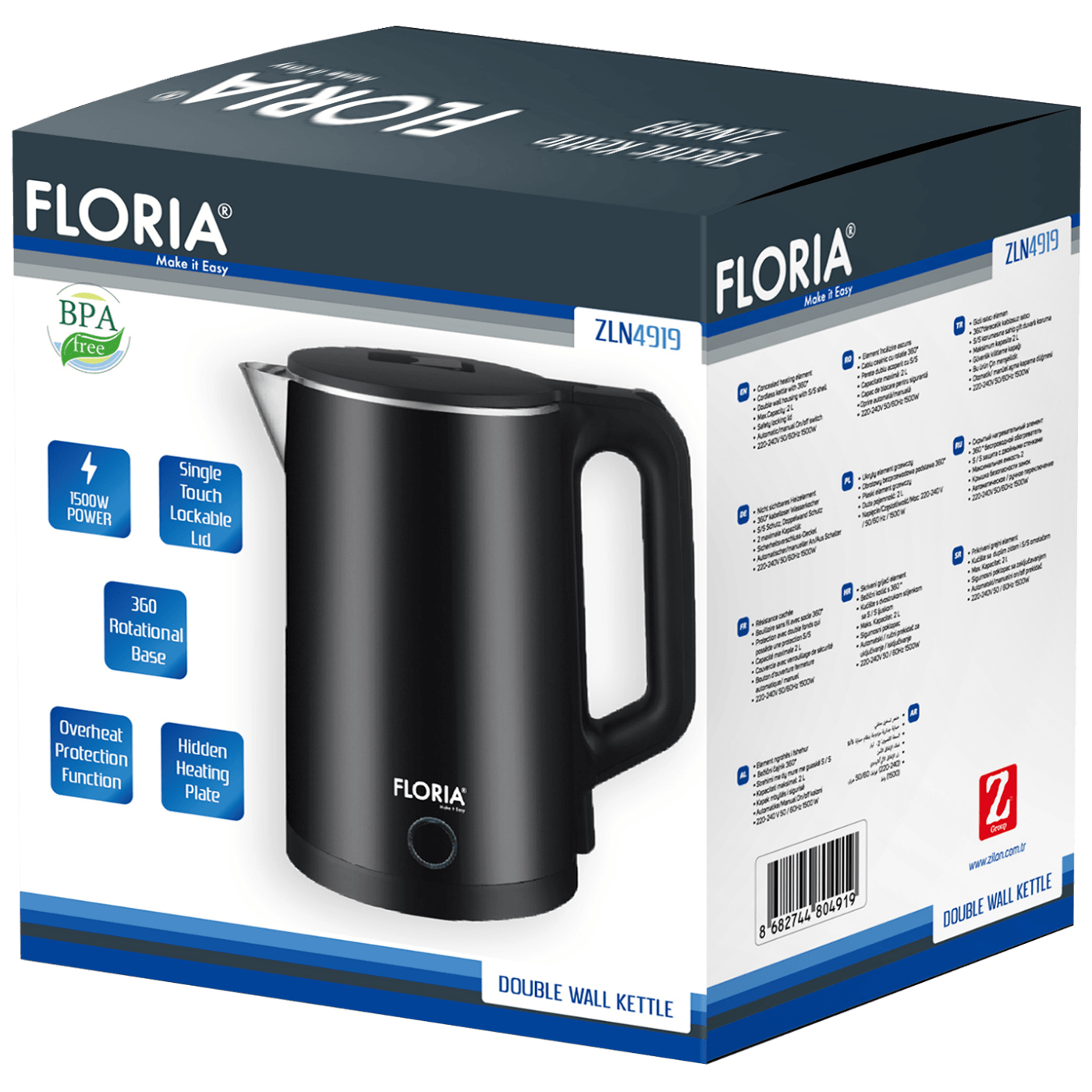 Floria Kuhalo za vodu, zapremina 2.0 l, 1500 W - ZLN4919