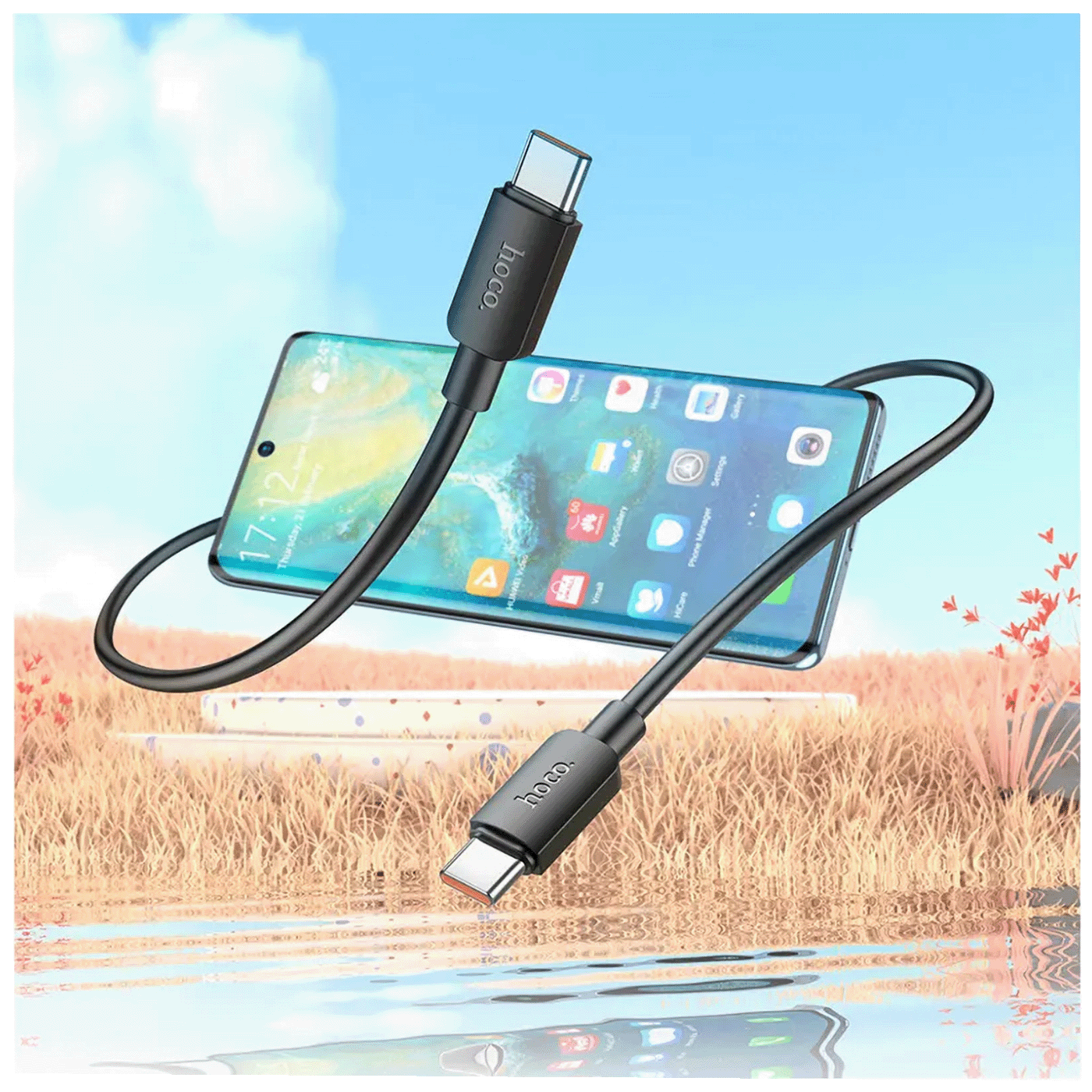 hoco. USB kabl za smartphone, type C, 100W, crna - X96 Hyper, 100W, Crni