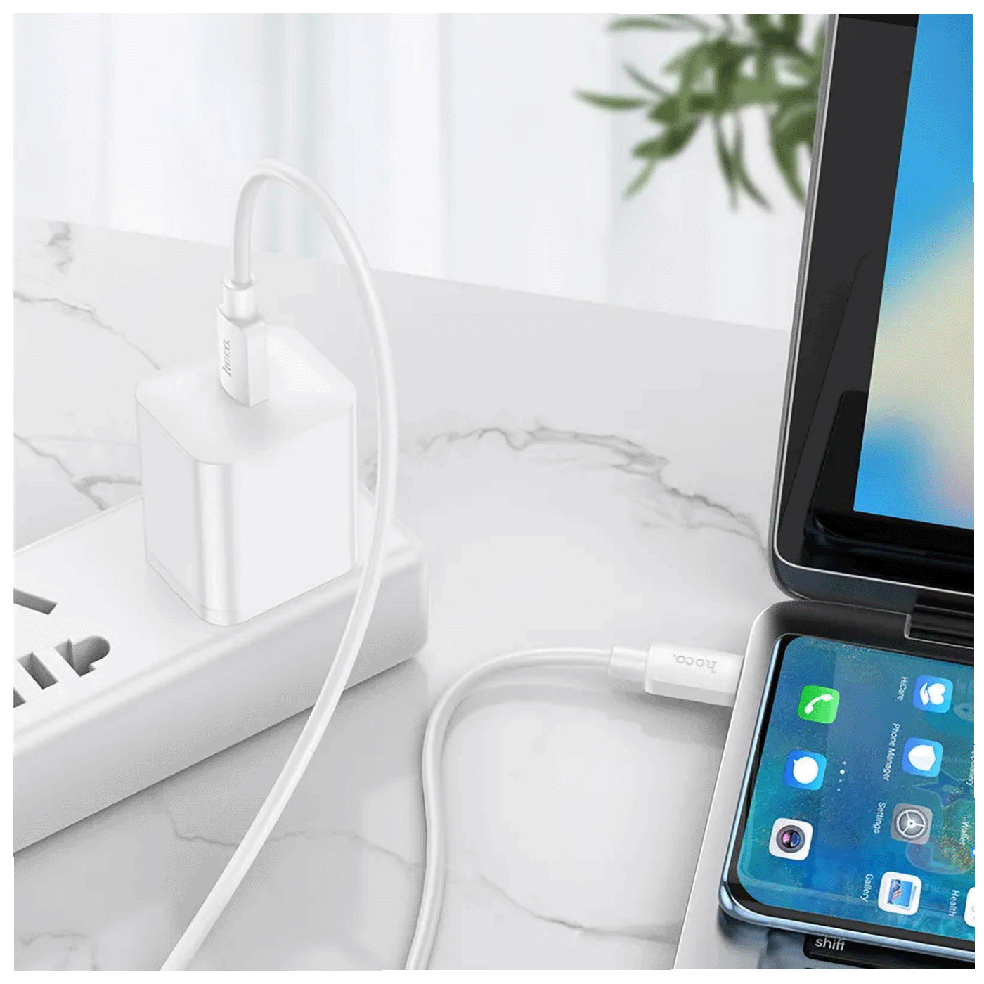 hoco. USB kabl za smartphone, type C, 100W, bijela - X96 Hyper, 100W, White