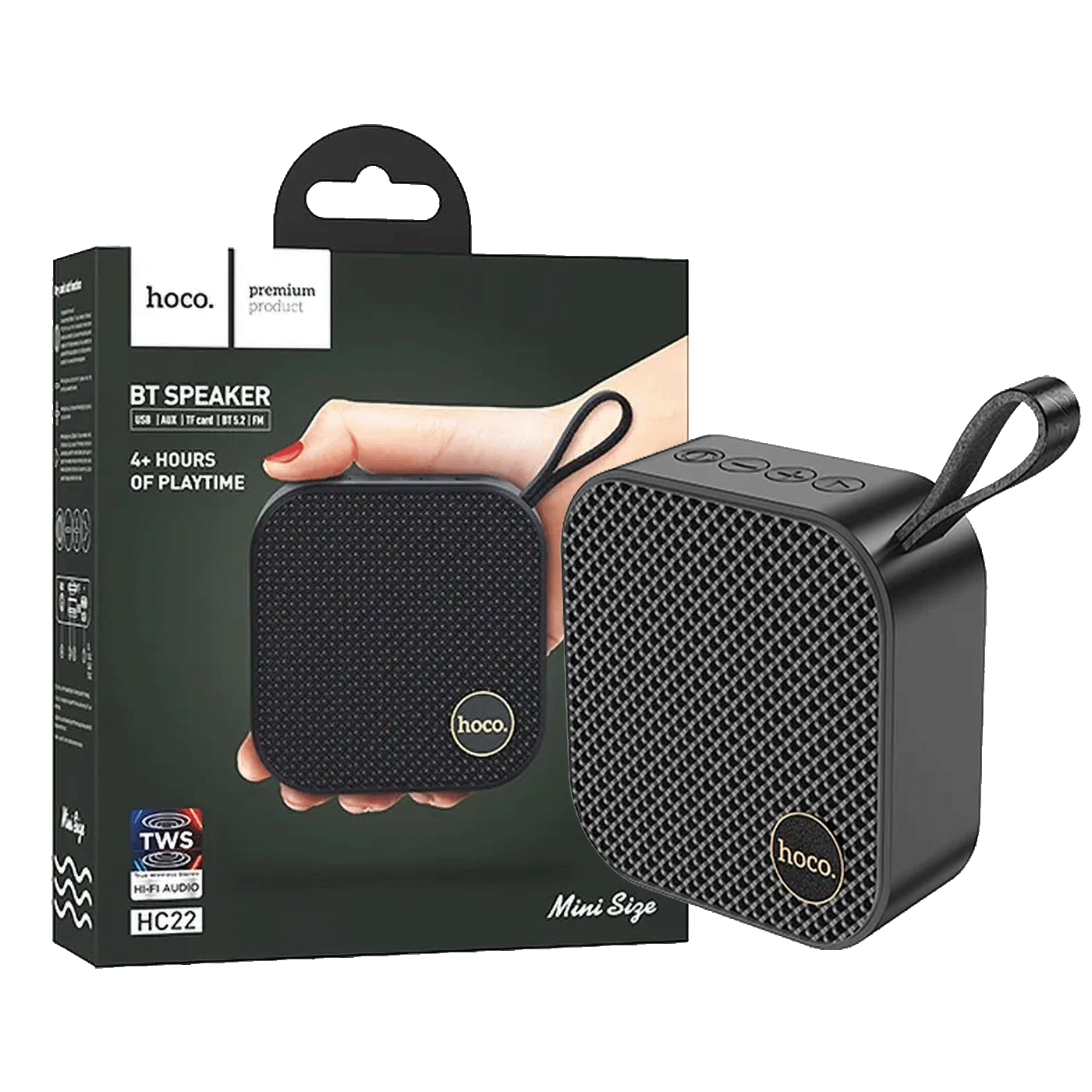 hoco. Zvučnik bežični, Bluetooth, 1200 mAh, 5W - HC22, Crni