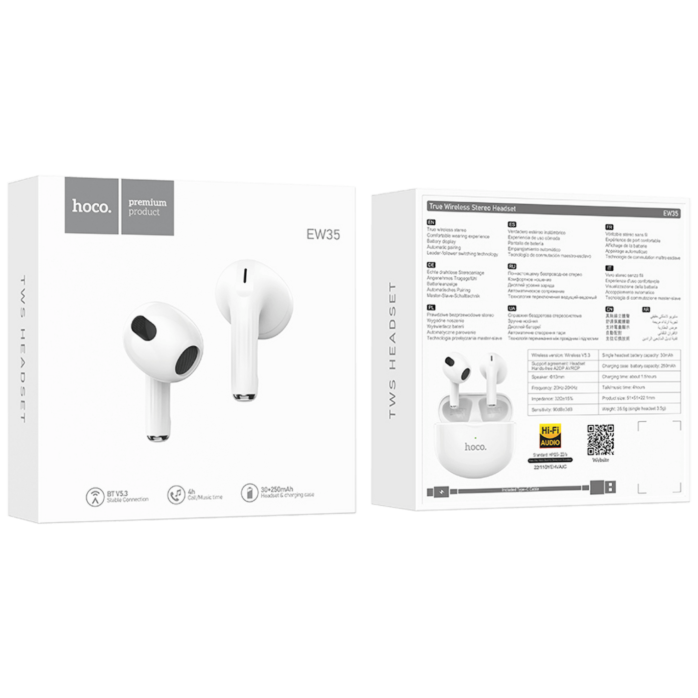 hoco. Slušalice bežične sa kutijicom za punjenje, Bluetooth - EW35 TWS