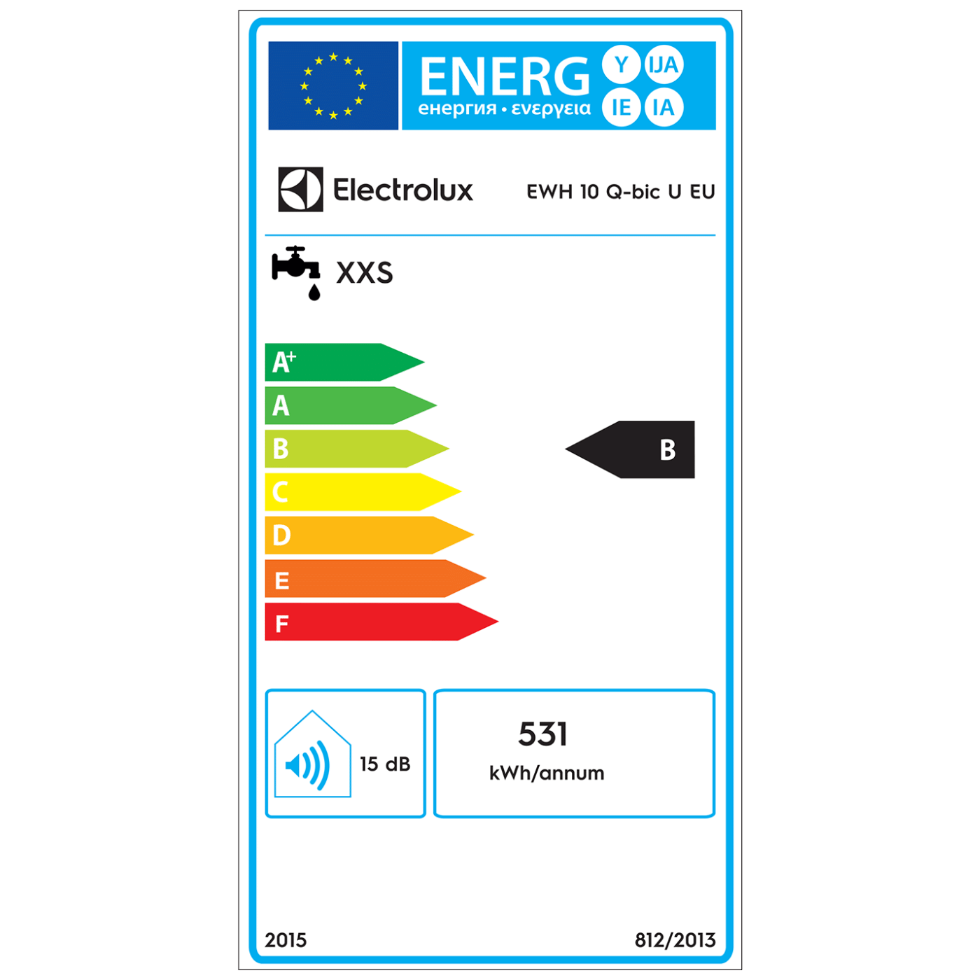 Electrolux Bojler 10 lit., Cijevni električni grijač (TEN), 2kW, IPX4 - EWH 10 Q-bic U EU