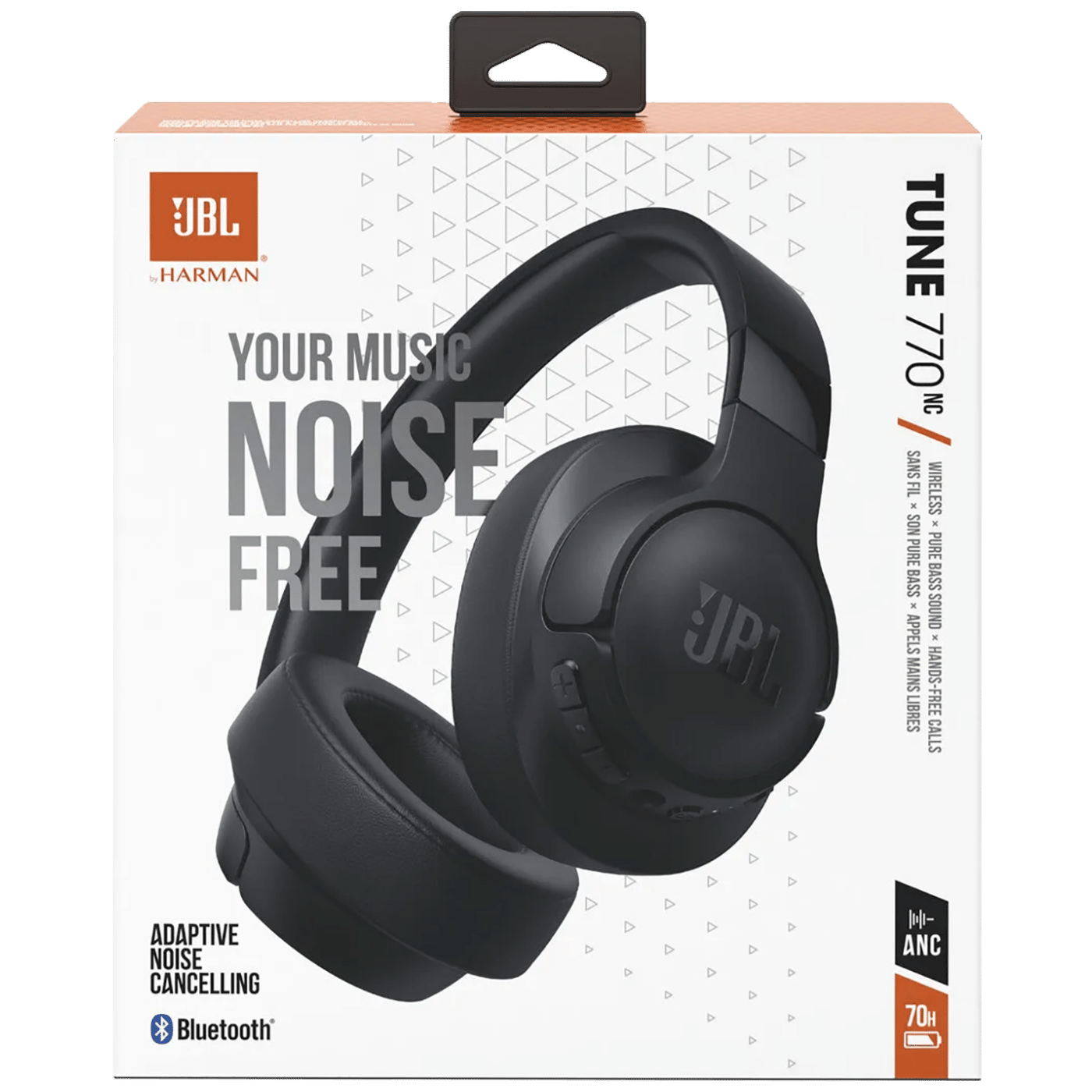 JBL Slušalice bežične sa mikrofonom, Bluetooth + audio kabel - Tune 770NC Black