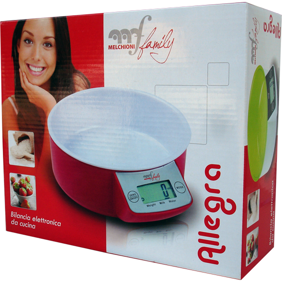 MELCHIONI family Vaga, kuhinjska, sa posudom, LCD display, crvena boja - ALLEGRA RW