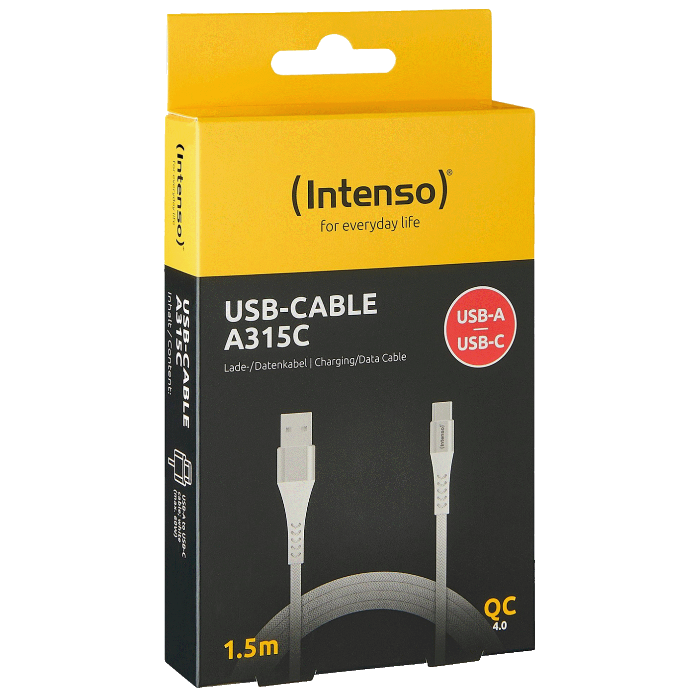 (Intenso) USB kabl za smartphone, USB-A to USB type C, 1.5 met. - USB-Cable A315C