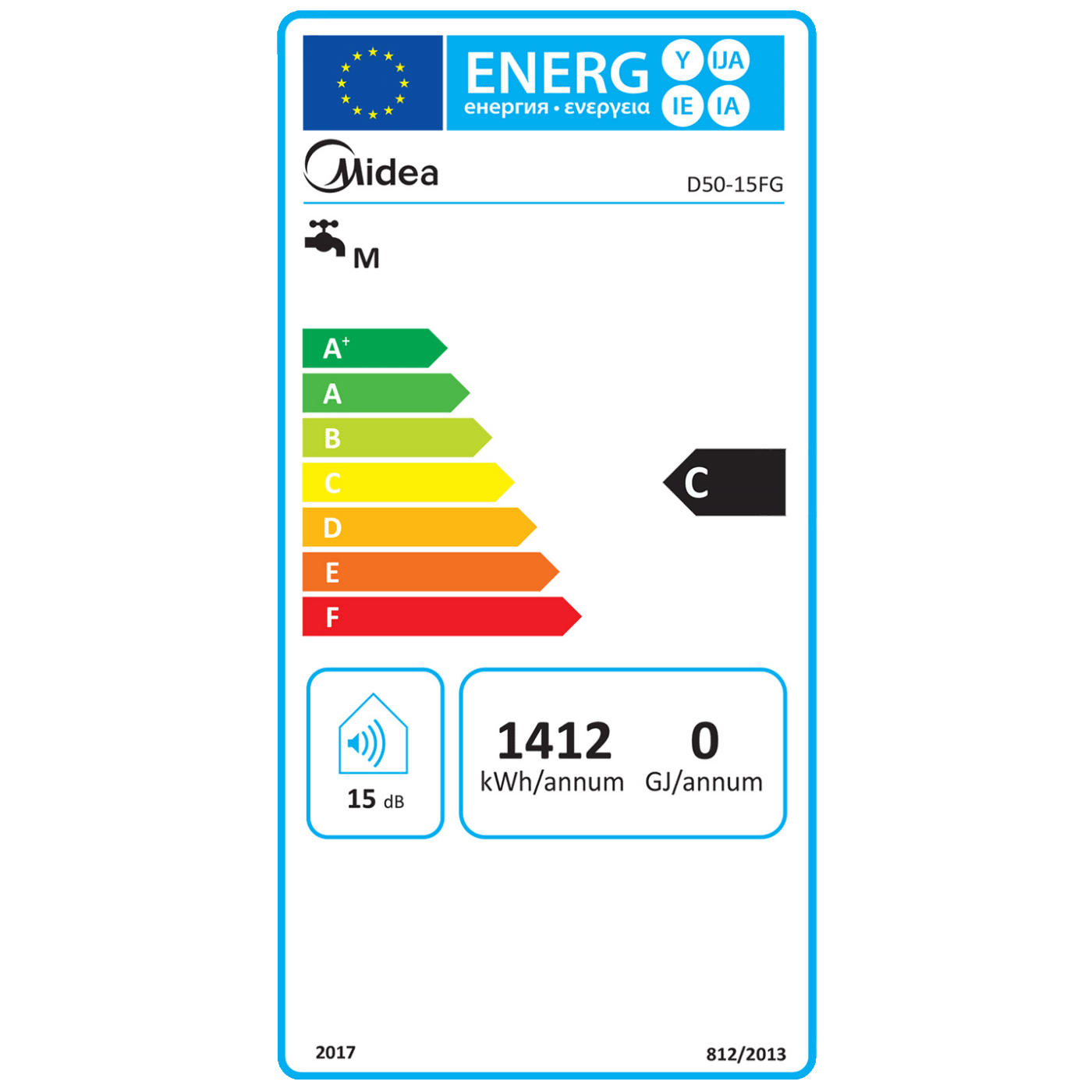 Midea Bojler 50 lit., 1500W, IPX4 - D50-15FG