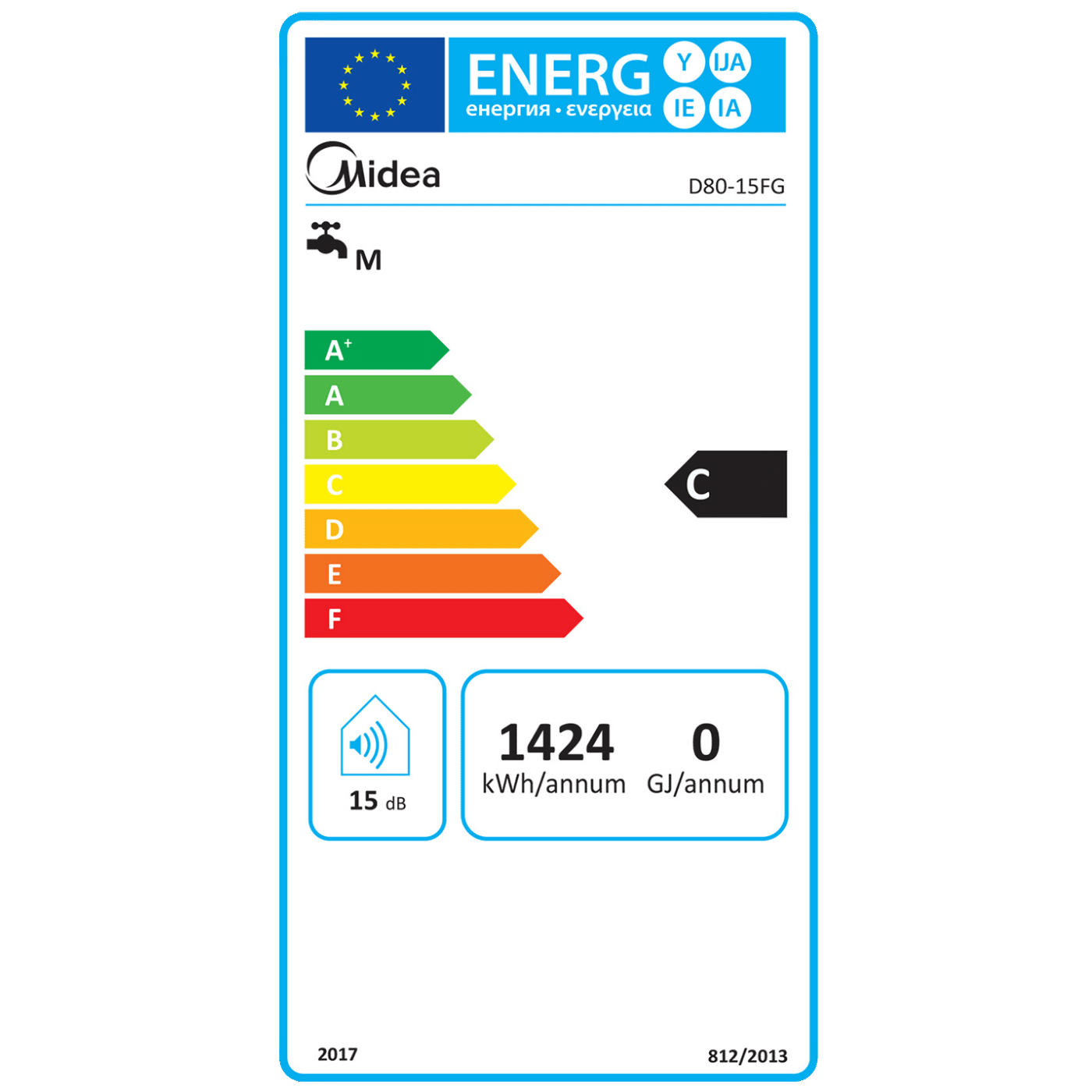 Midea Bojler 80 lit., 1500W, IPX4 - D80-15FG