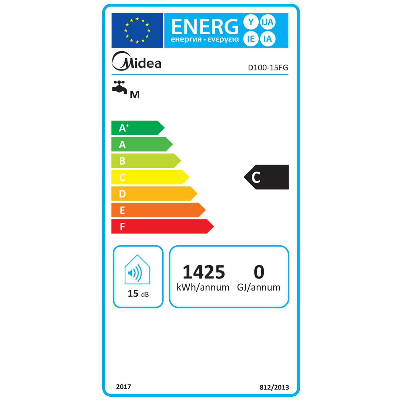 Midea Bojler 100 lit., 1500W, IPX4 - D100-15FG