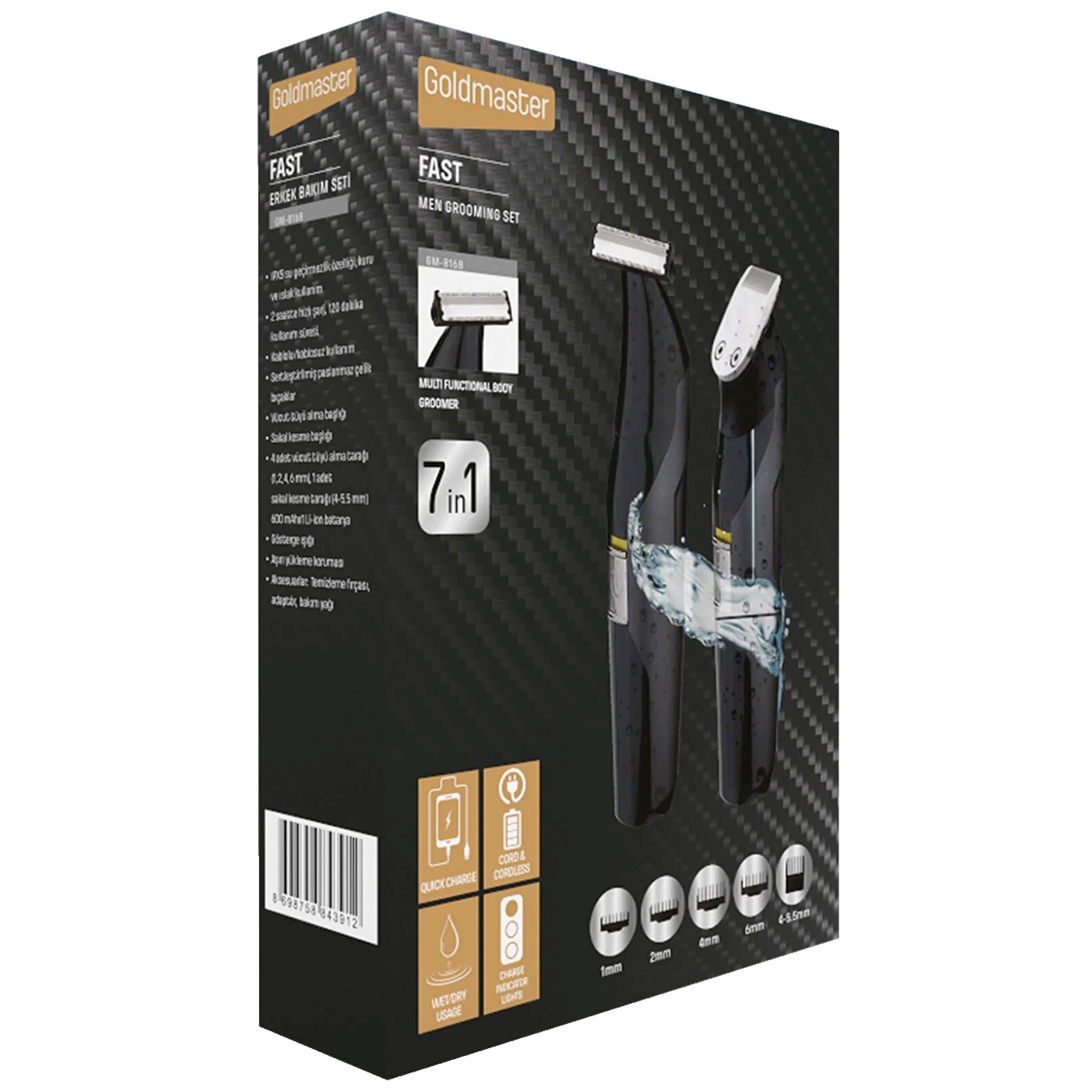 Goldmaster Aparat za brijanje, trimer, 7u1, Wet & Dry - GM-8168 Fast