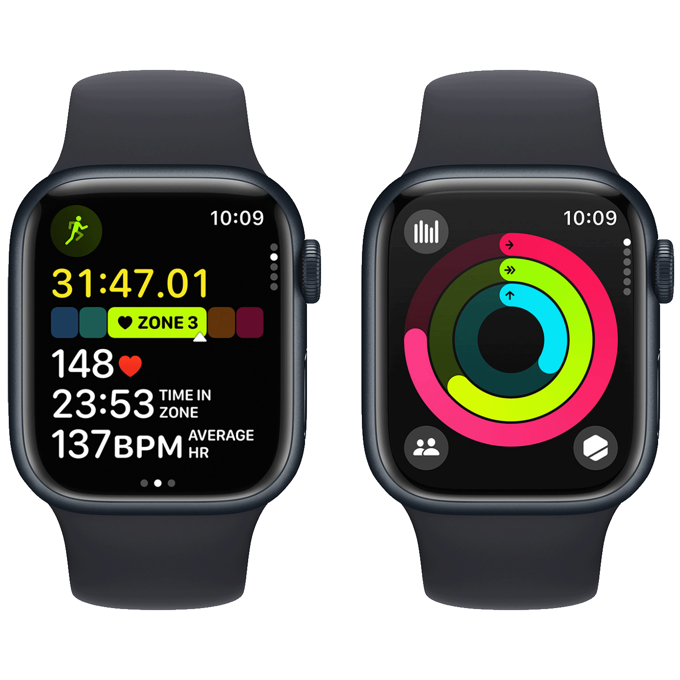 Apple SAT pametni, 1.9" LTPO OLED zaslon, vodootporan BT, WiFi - Watch Series 9 GPS 45mm Midnight