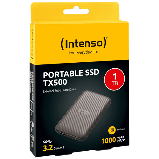 (Intenso) Eksterni SSD, do 1000 MB/s, kapacitet 1TB, USB 3.2 - External SSD TX500 1TB