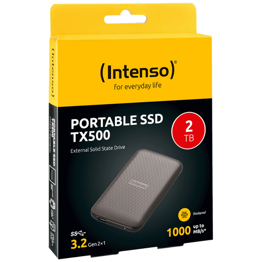 (Intenso) Eksterni SSD, do 1000 MB/s, kapacitet 2TB, USB 3.2 - External SSD TX500 2TB