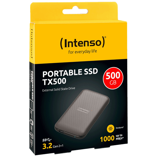 (Intenso) Eksterni SSD, do 1000 MB/s, kapacitet 500GB, USB 3.2 - External SSD TX500 500GB