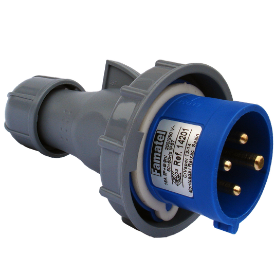 Famatel Utikač 16A, 220-240V, 3 polni (3P+T), H9,IP67 - 14201