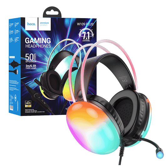 hoco. Slušalice sa mikrofonom, gaming, USB, LED - W109 Plus Rich