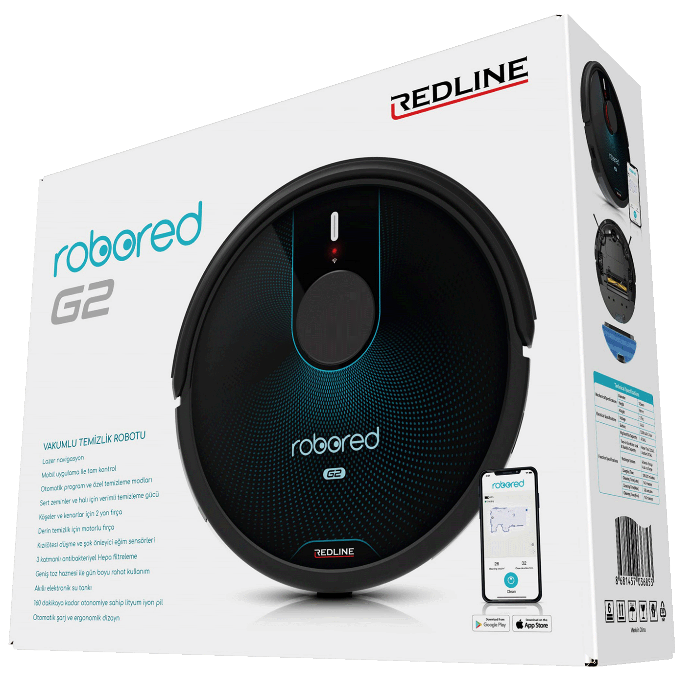 REDLINE Robot, usisavač, baterija 5200 mAh, WiFi - G2 Robored