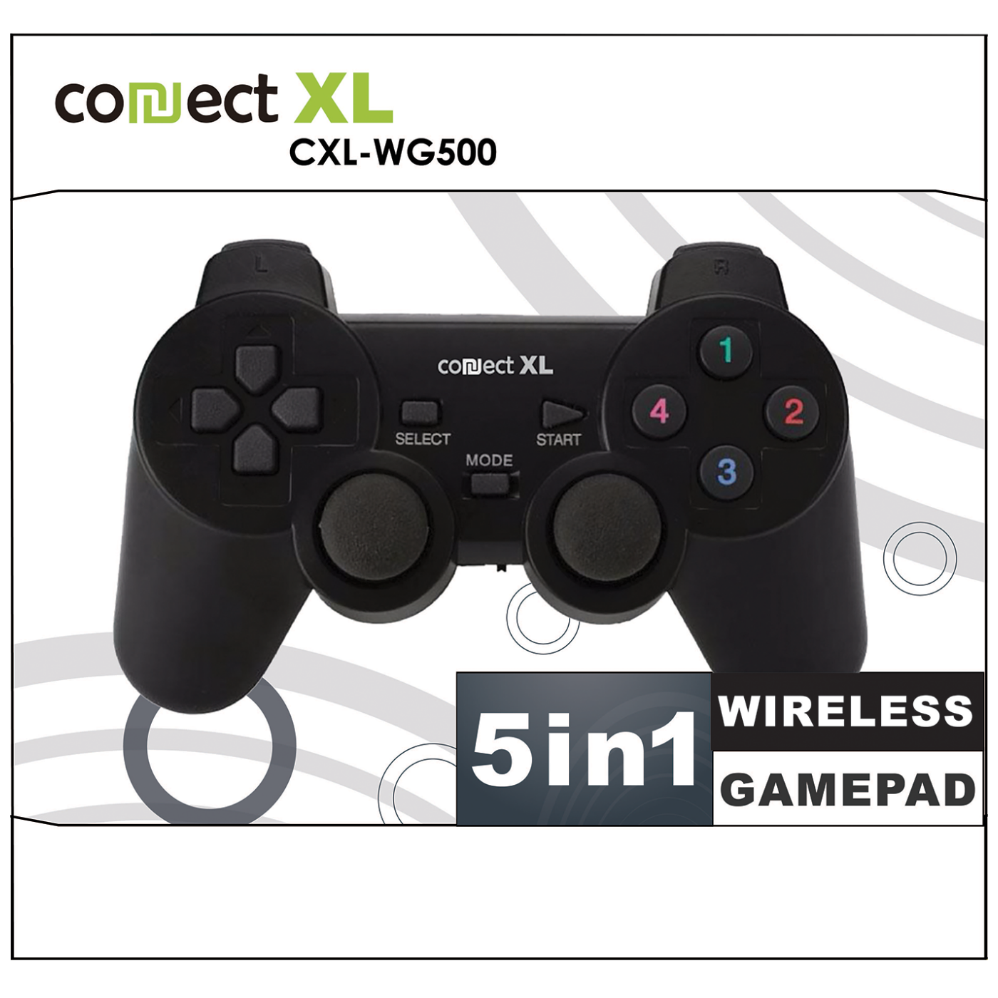 Connect XL Gamepad wireless, 5u1, PC i PS1/2/3, 2,4GHz, 10met - CXL-WG500