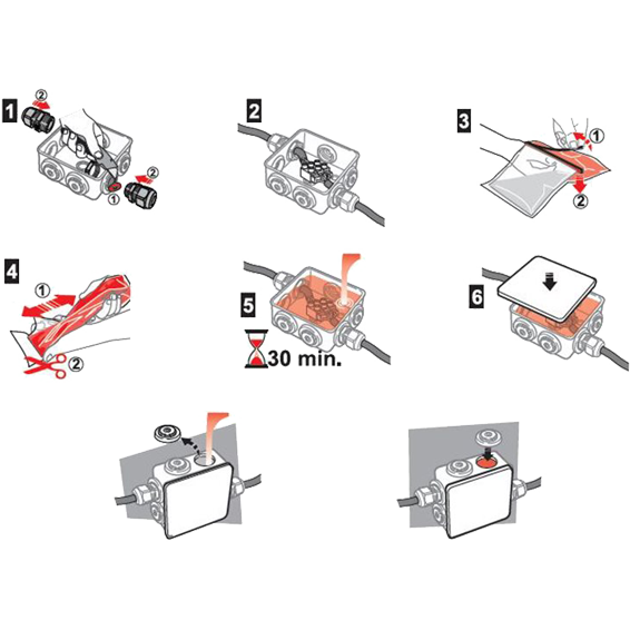 Famatel Razvodna kutija nadžbuk 80x80, vodonepropusna, IP68+ GEL - 3002-GL