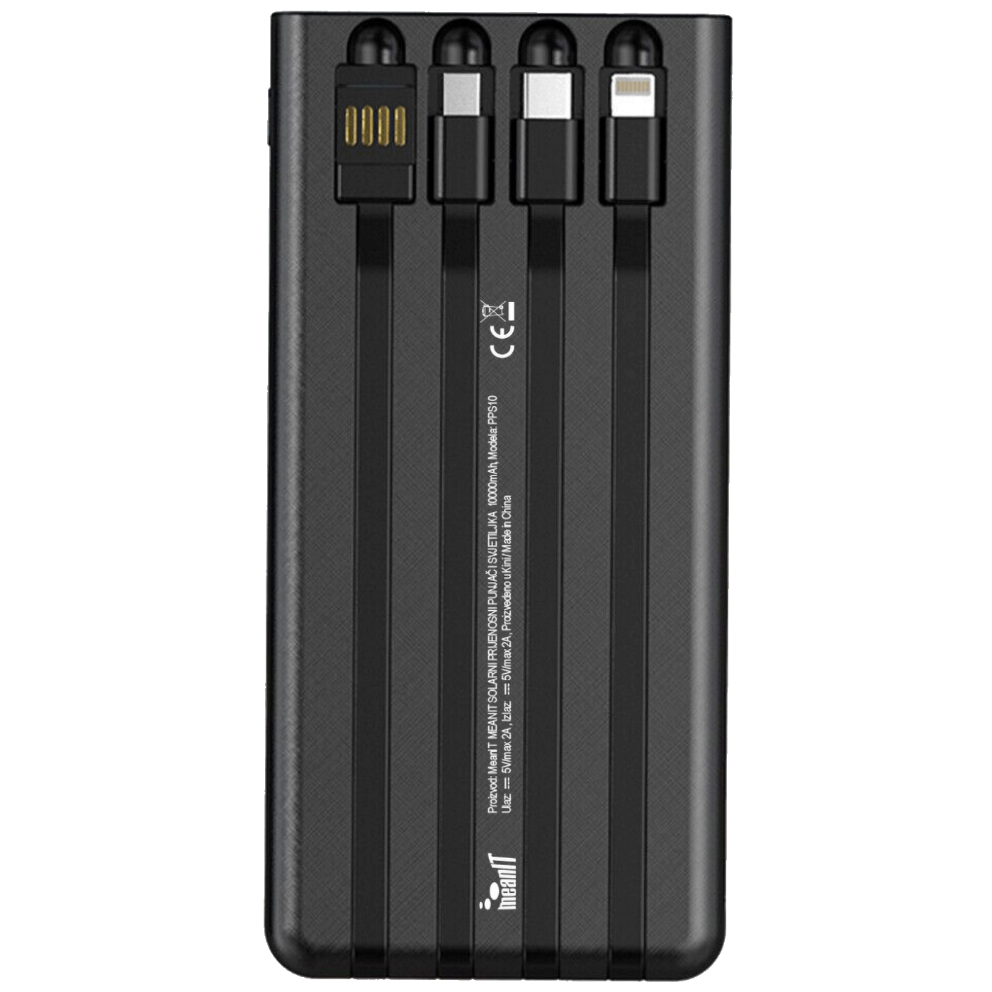 MeanIT Punjač prijenosni za mobitele + svjetiljka,solarni, 10000mAh - P1