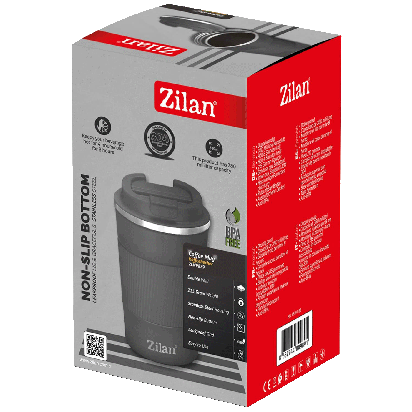Zilan Termos boca, 380 ml, siva - ZLN9879