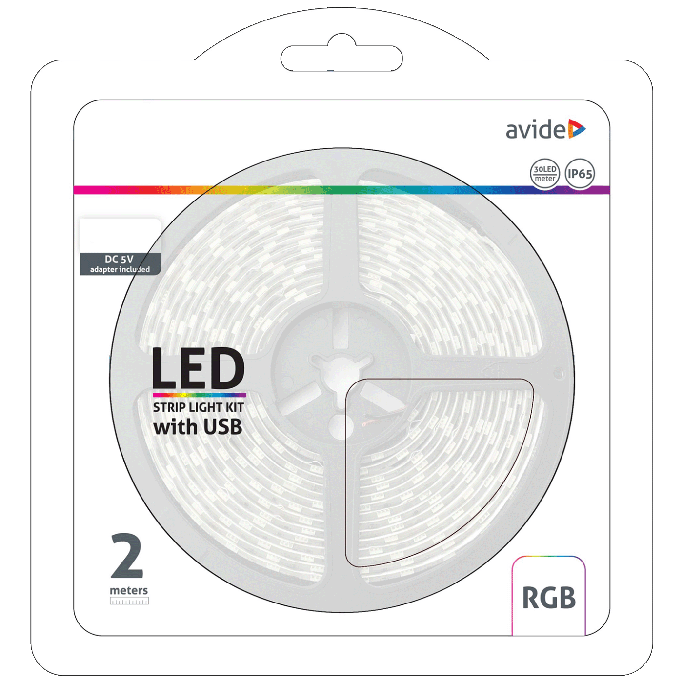 Avide LED traka, RGB, 7.2W, 5V, 2 met., IP65 - ABLSBL5V5050-30RGB65