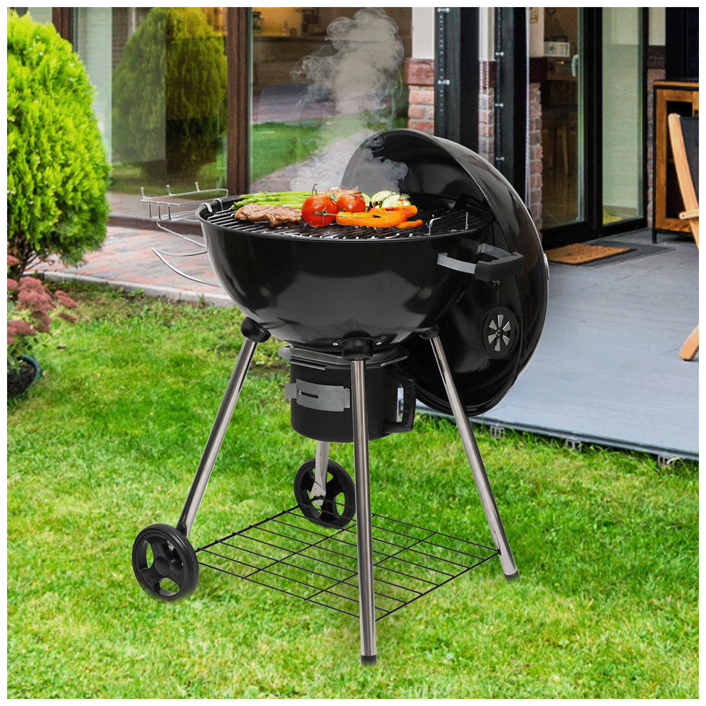 home Okrugli roštilj sa poklopcem na drveni ugalj, Ø54 cm - GR03