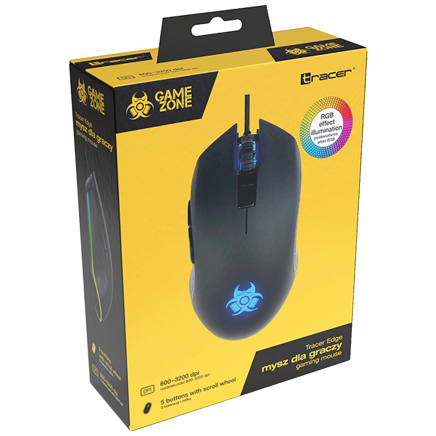 Tracer Miš optički, gaming, 3200 dpi, RGB, USB - GAMEZONE EDGE