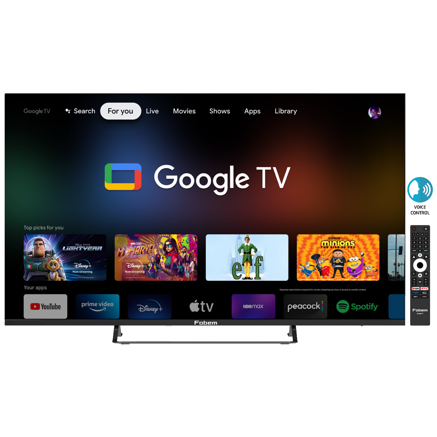 Fobem Televizor Smart LED 4K UltraHD 55", Google TV - MT55EG8000F