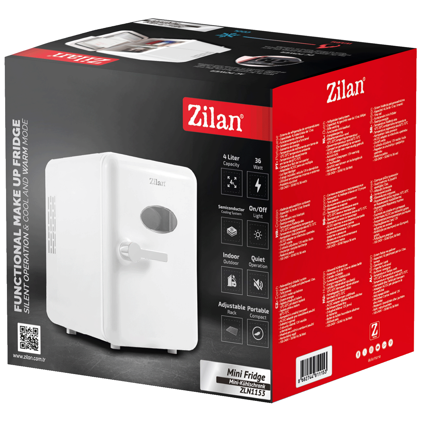 Zilan Mini frižider, prijenosni, hlađenje/grijanje, 4 l., 12V/220V - ZLN1153