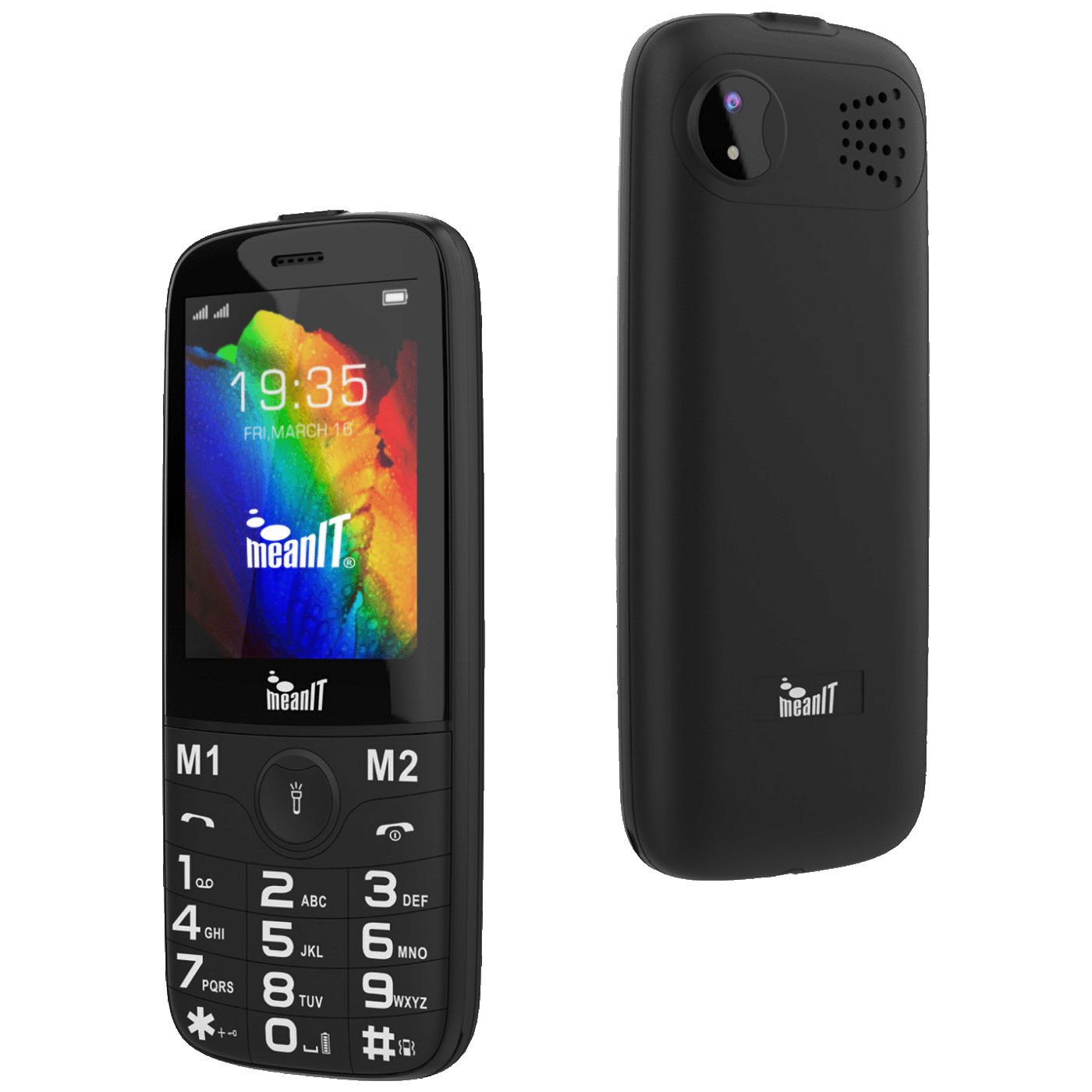 MeanIT Telefon mobilni, 2.8" ekran, Dual SIM, Led svjetiljka - SENIOR 20, Crni