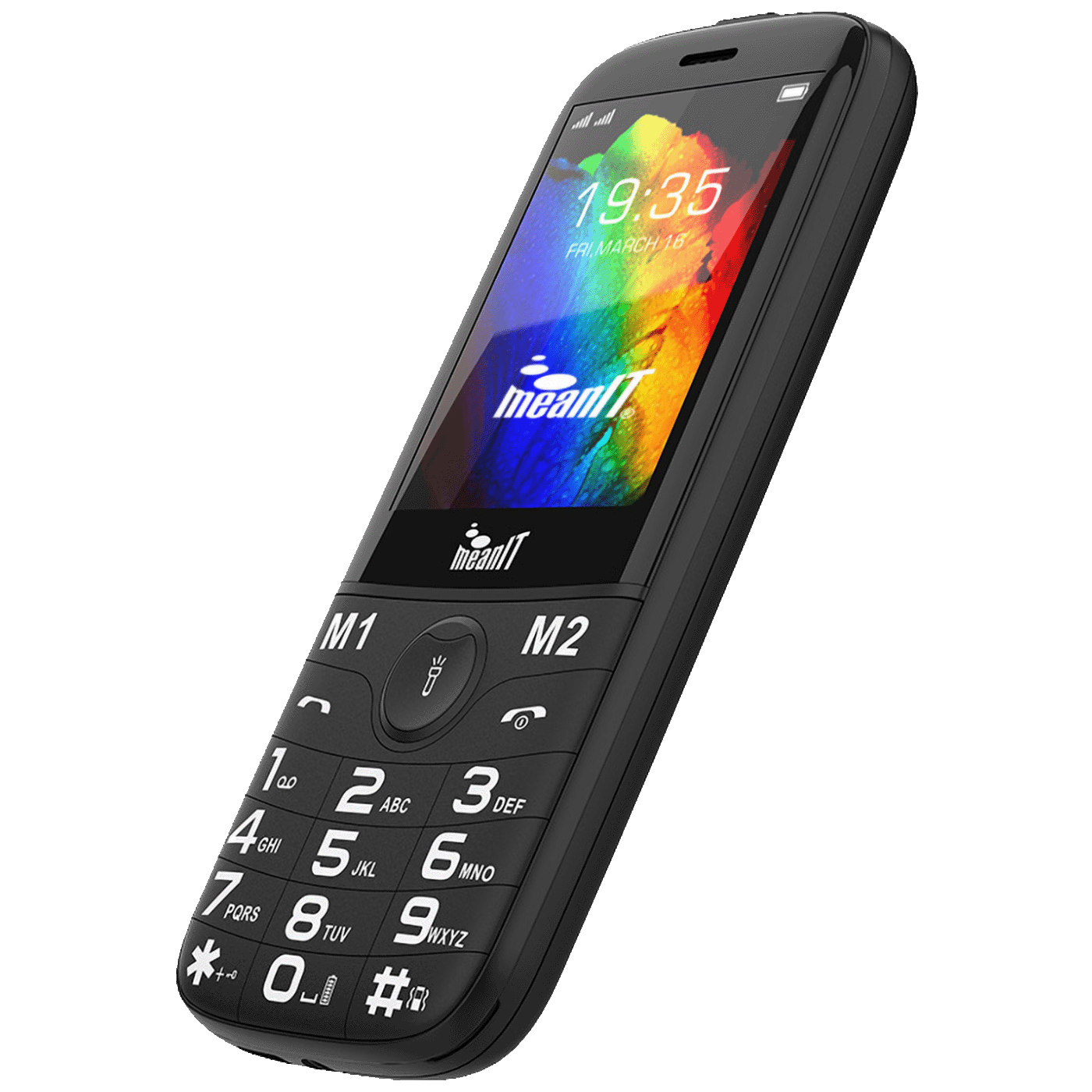 MeanIT Telefon mobilni, 2.8" ekran, Dual SIM, Led svjetiljka - SENIOR 20, Crni
