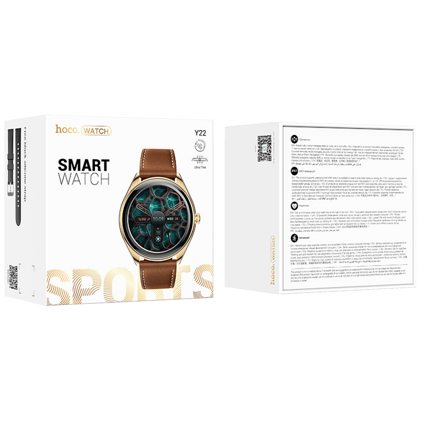 hoco. Pametni sat, 1.43" AMOLED, Bluetooth, IP67 - Y22 Champagne gold