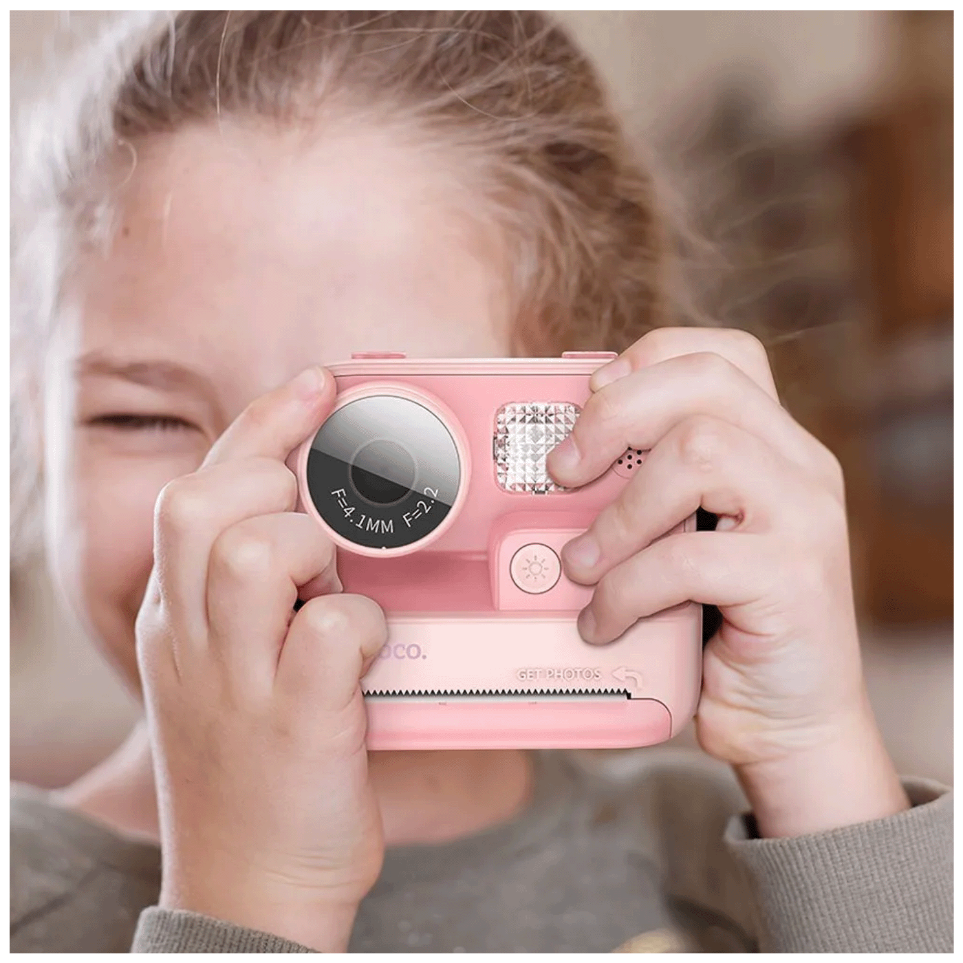 hoco. Dječija kamera sa printerom, 2" IPS LCD, 720p, microSD - DV200 Pink