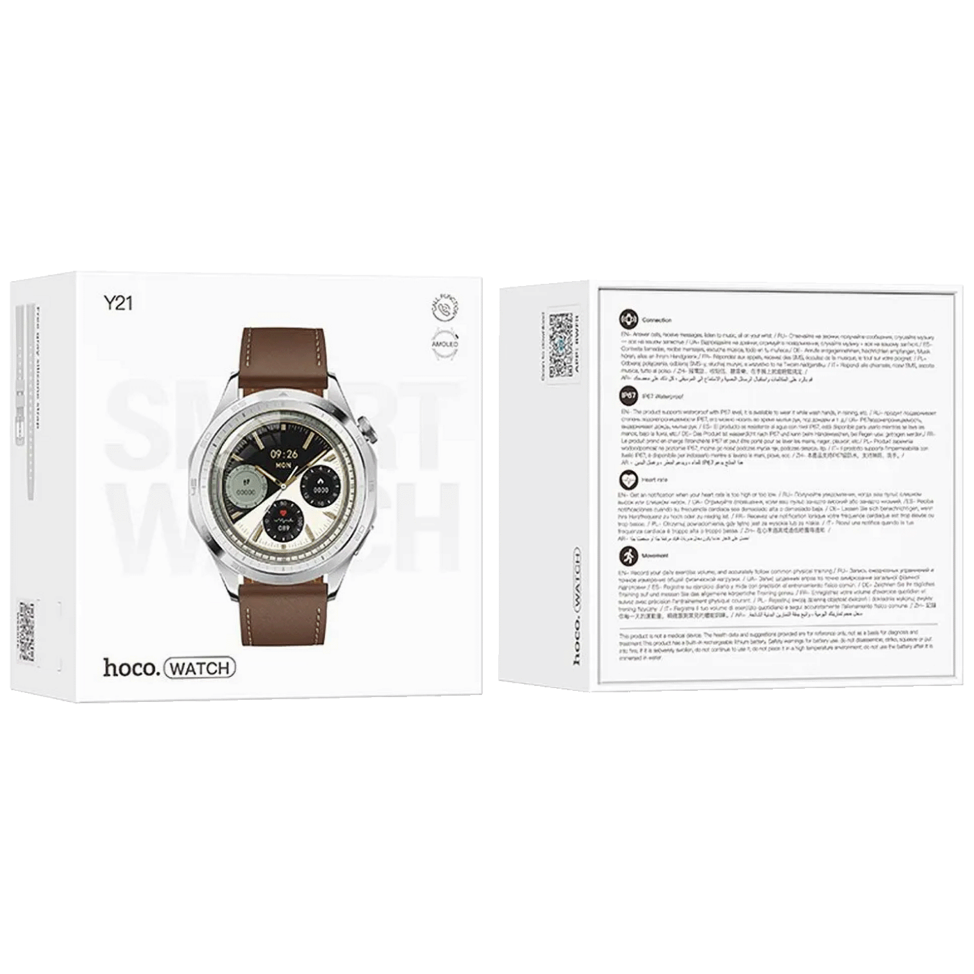 hoco. Pametni sat, 1.43" AMOLED, Bluetooth, IP67 - Y21 Silver