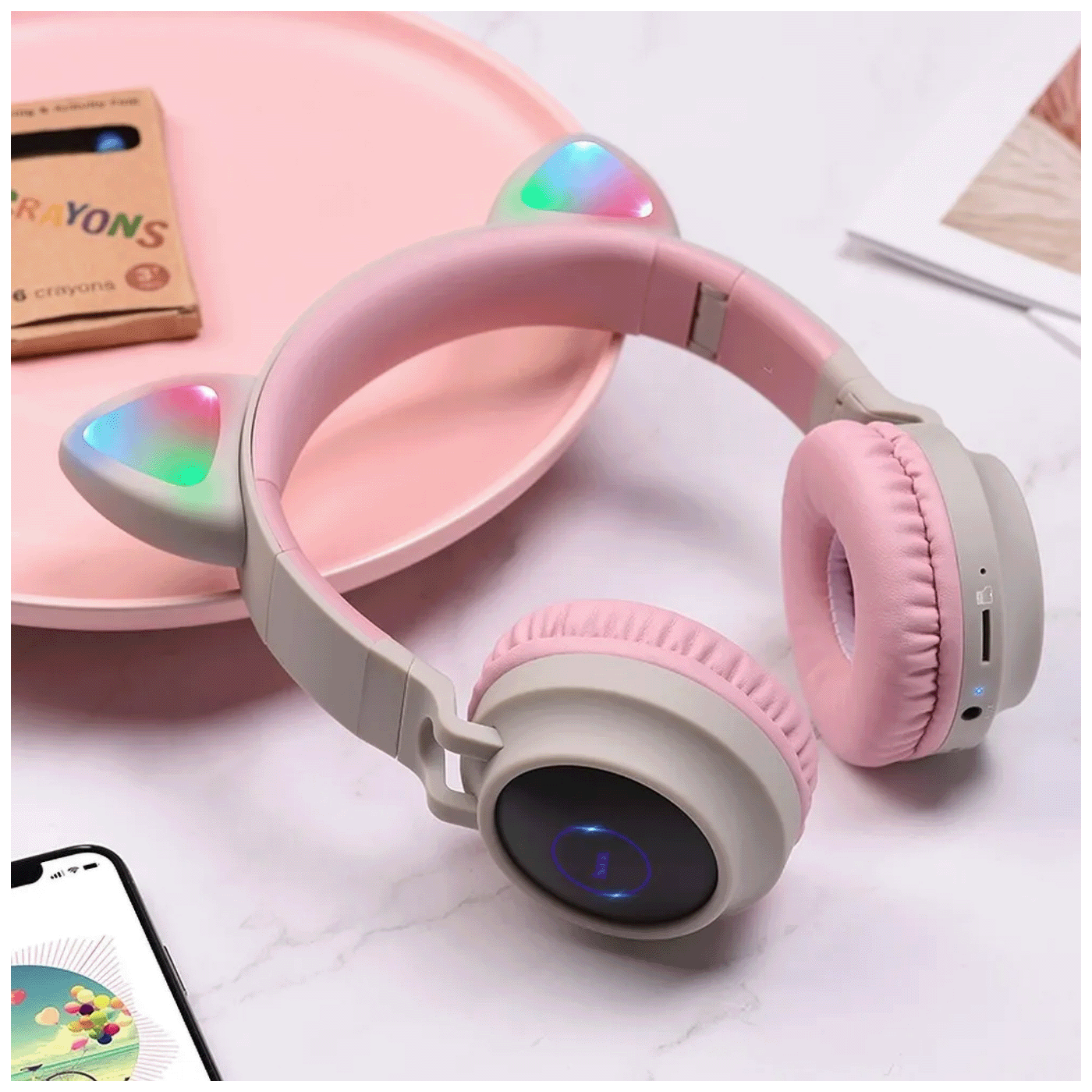hoco. Slušalice bežične, Bluetooth - W27 Cat Ear Gray