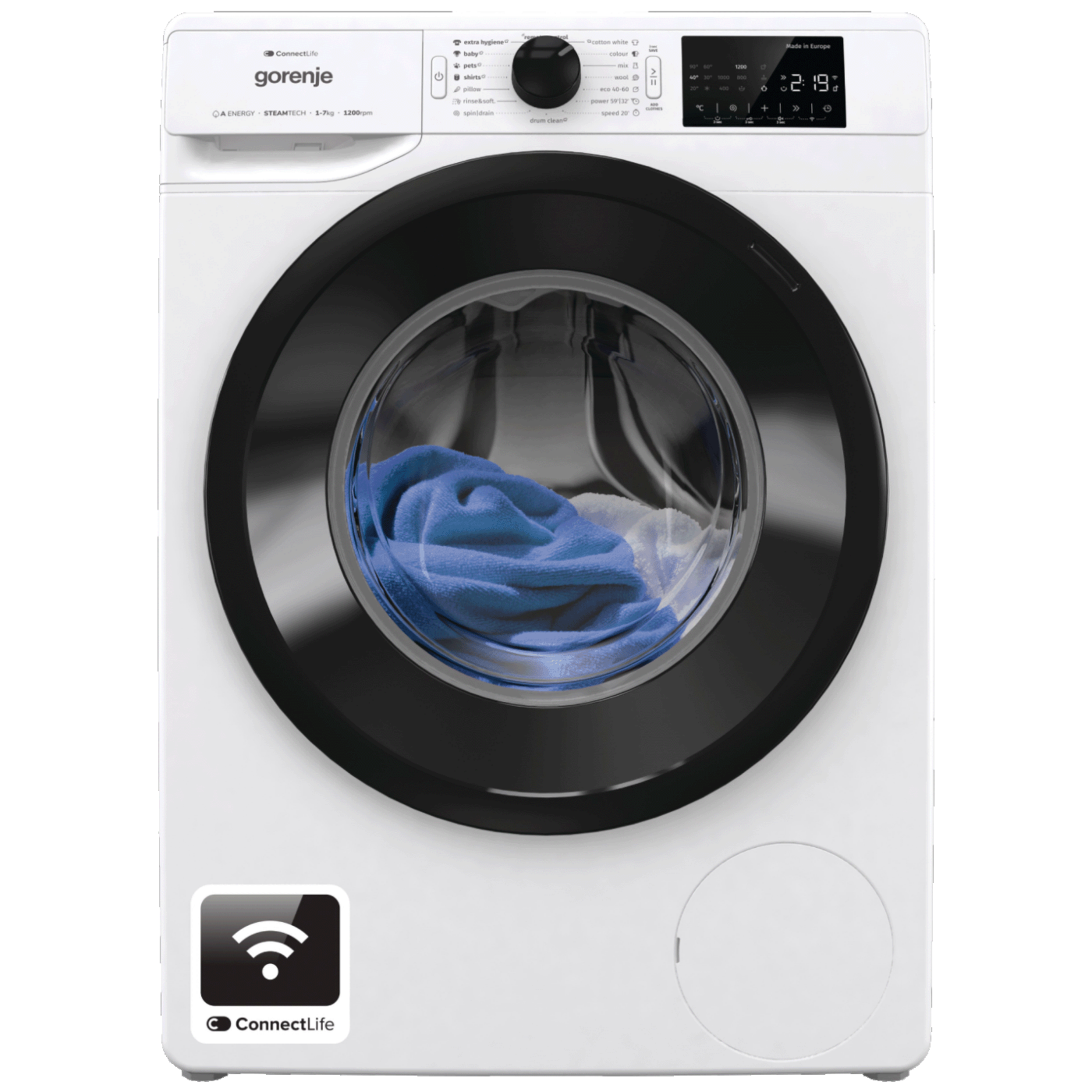 Gorenje Mašina za pranje veša 7 kg, 1200 obrtaja, WiFi, A - WPNEI72SA1SWIFI