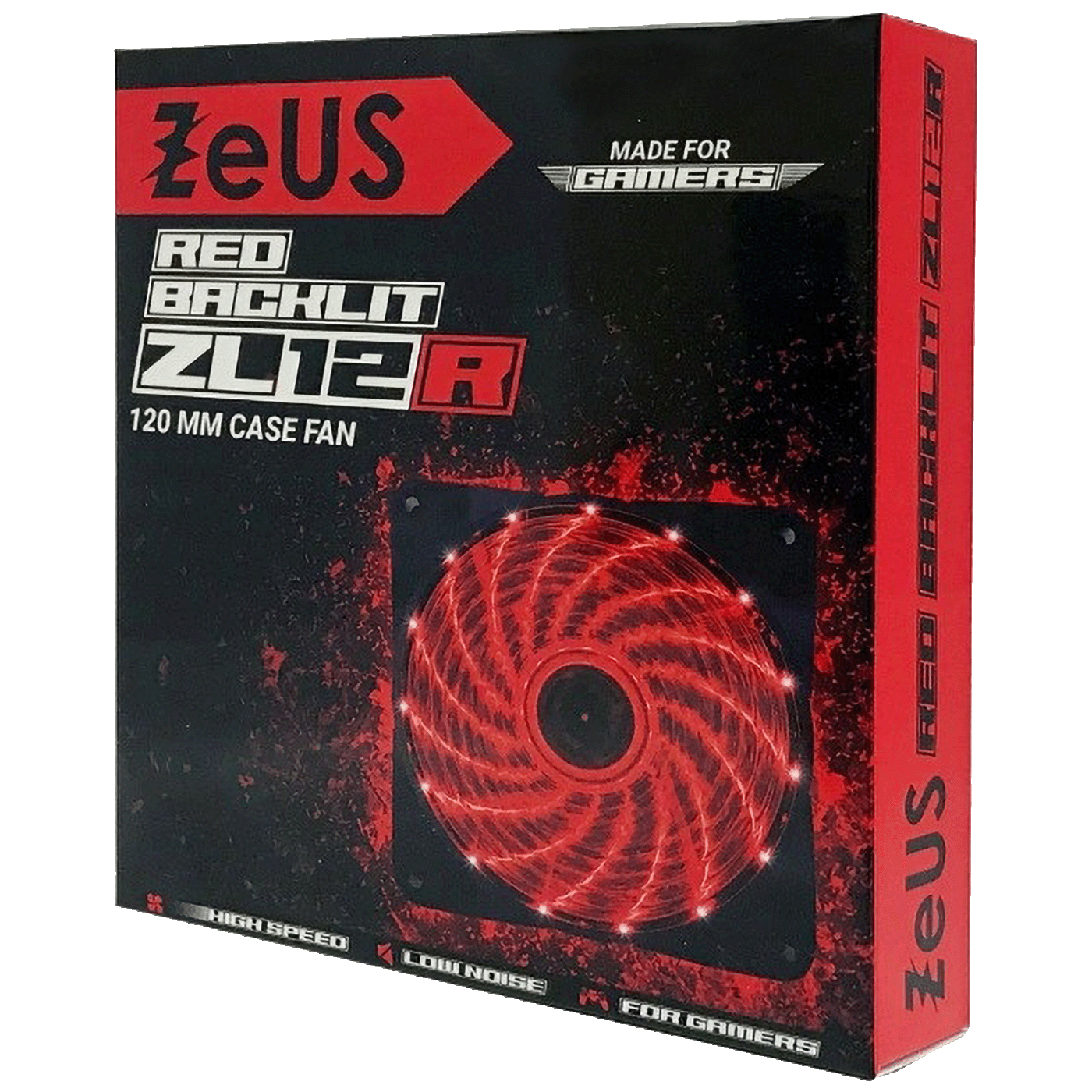 Zeus Ventilator za kućište, 120 mm, Red LED - Case Cooler 120x120 Red
