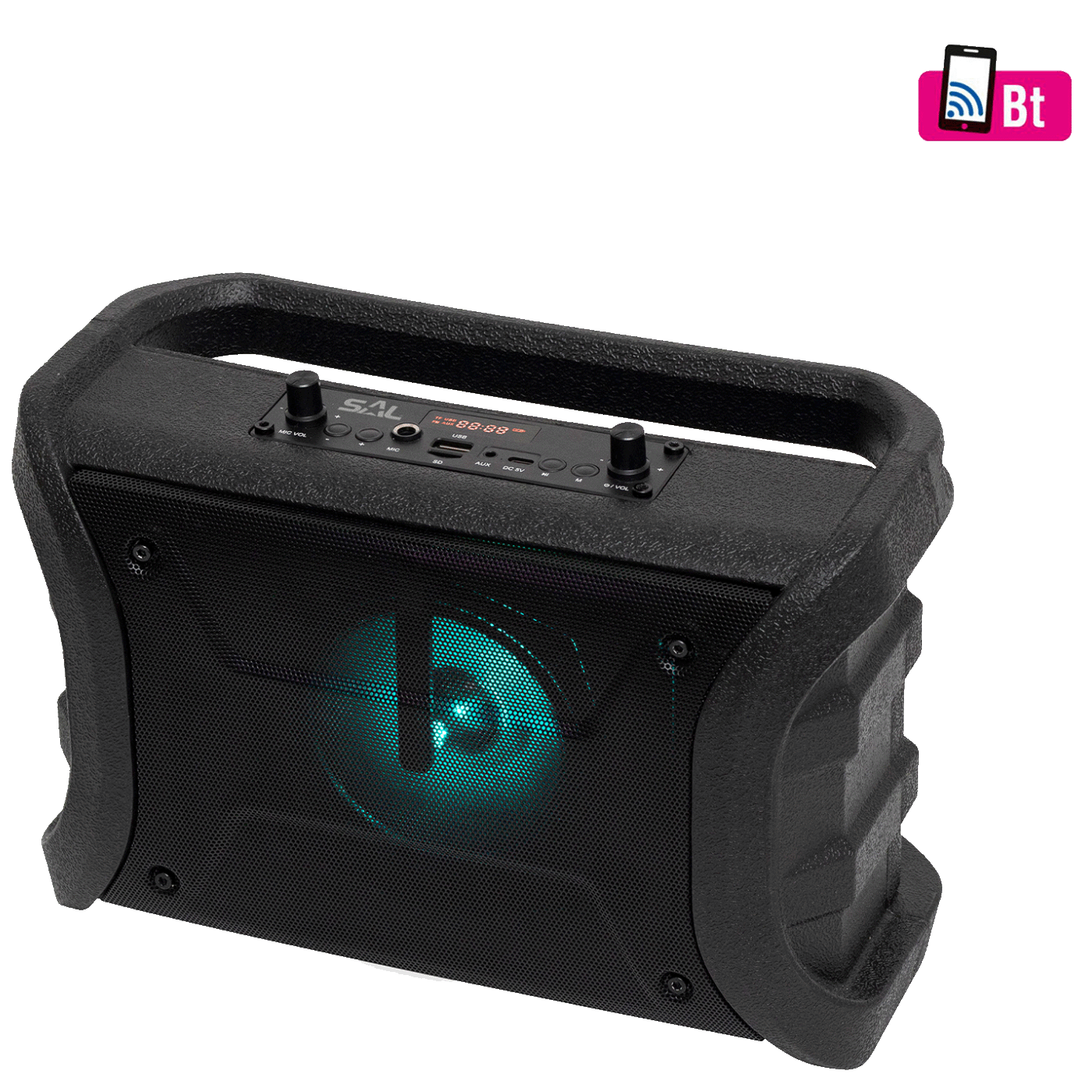 SAL Zvučnik bežični, Bluetooth, MP3, FM, KARAOKE, RGB, 8W - BTWORKY