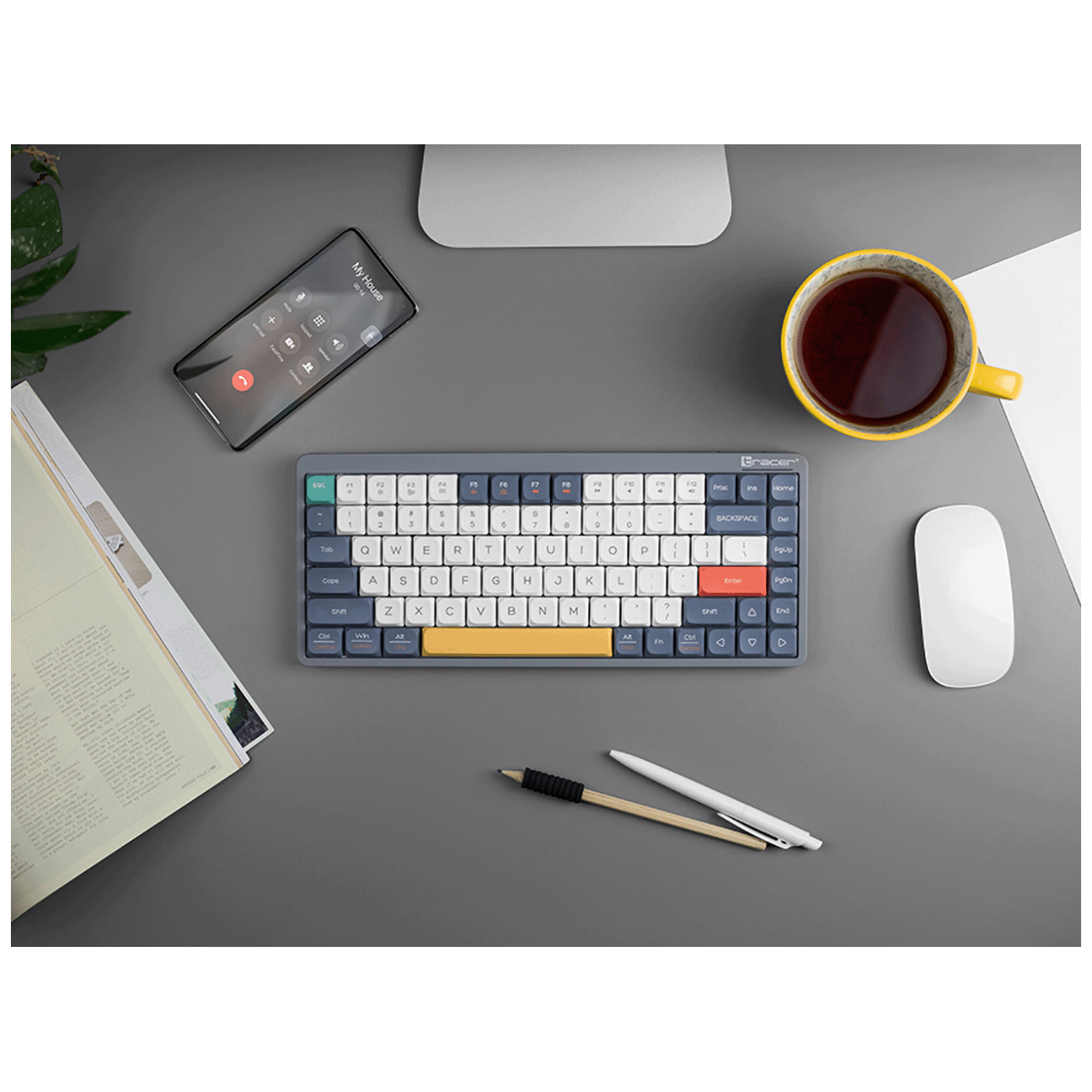 Tracer Tastatura sa osvjetljenjem, USB/BT/WiFi, gaming, mehanička - FINA 84 Grey