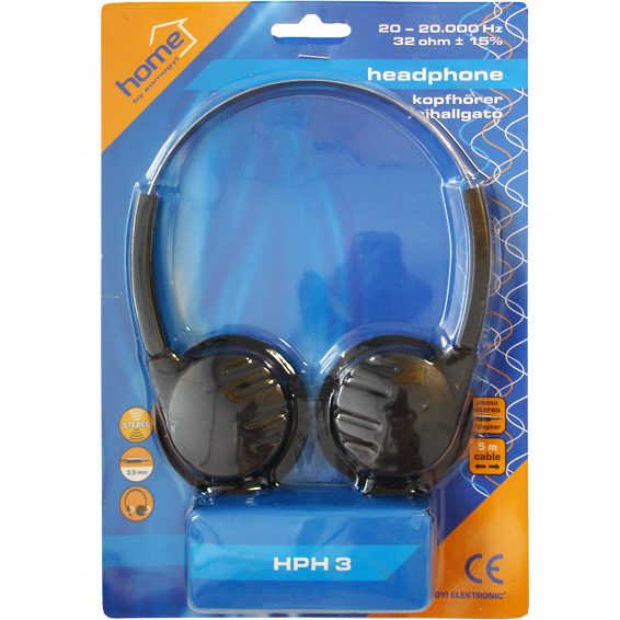 SAL Slušalice stereo , 3,5mm, 5 m kabl, crne - HPH 3